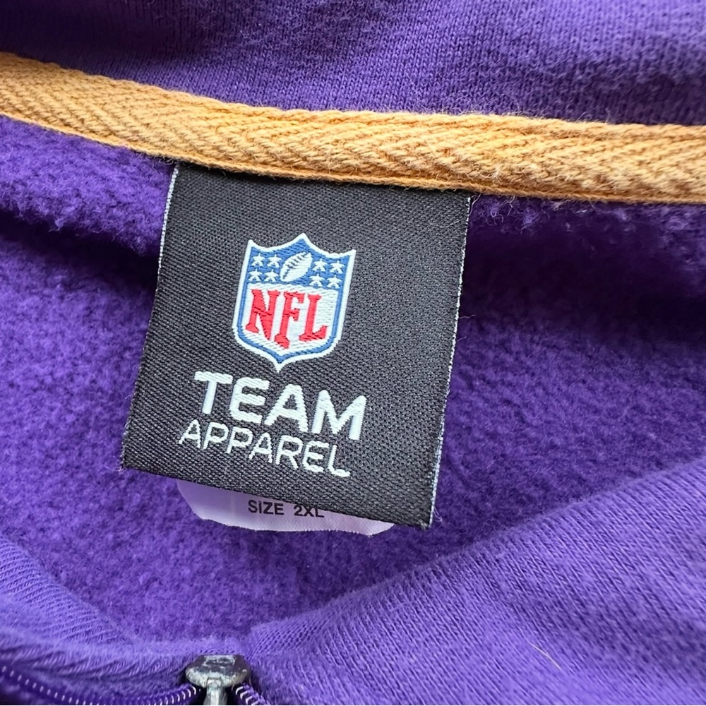 VTG Y2K Era Minnesota Vikings NFL Team Apparel 1/4 Zip Pullover Sweatshirt 2XL - Picture 7 of 11